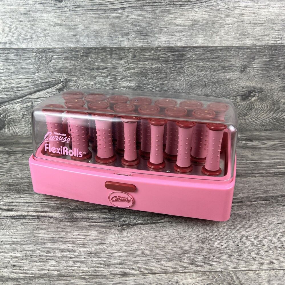 Richard Caruso Flexirolls Hot Rollers Curlers 11296 In Box Clips 20 Roller Steam